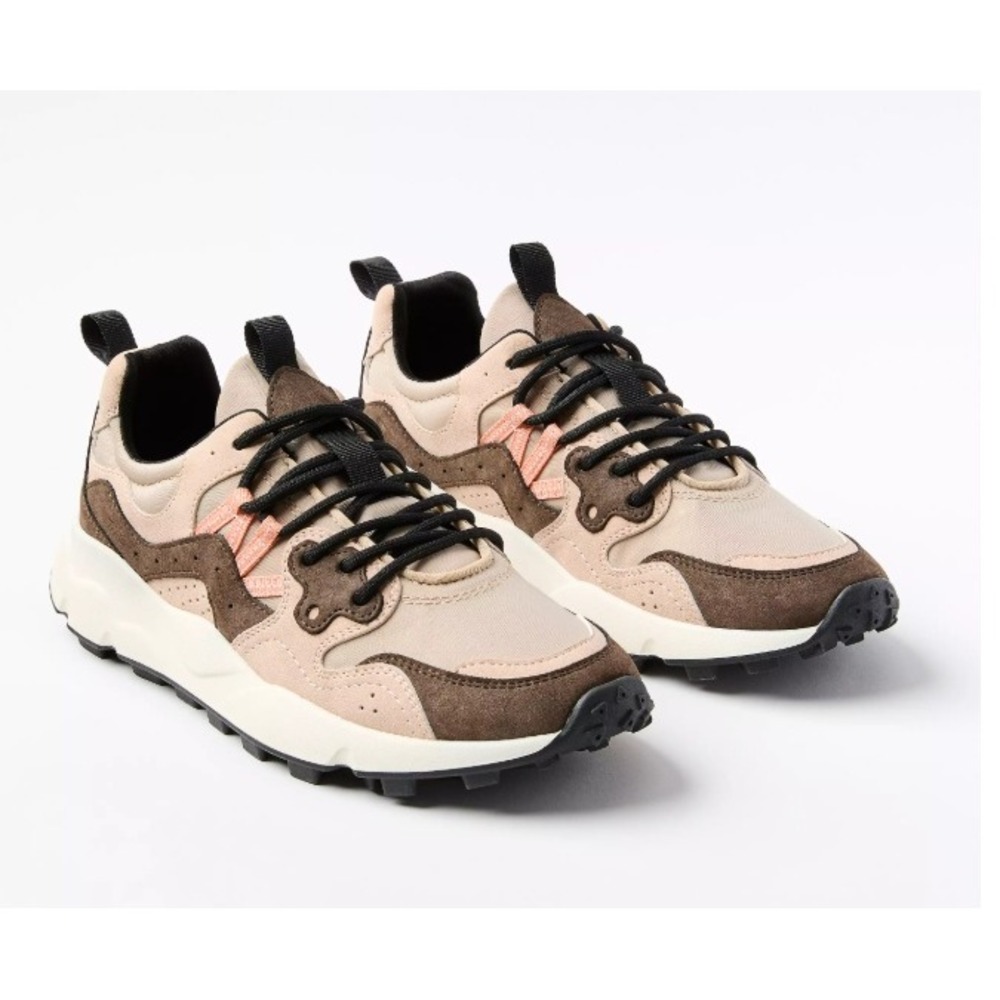 LOFT Versa Trainer Sneakers Suede Brown Orange Colorblock Chunky Womens 8.5‎ NEW